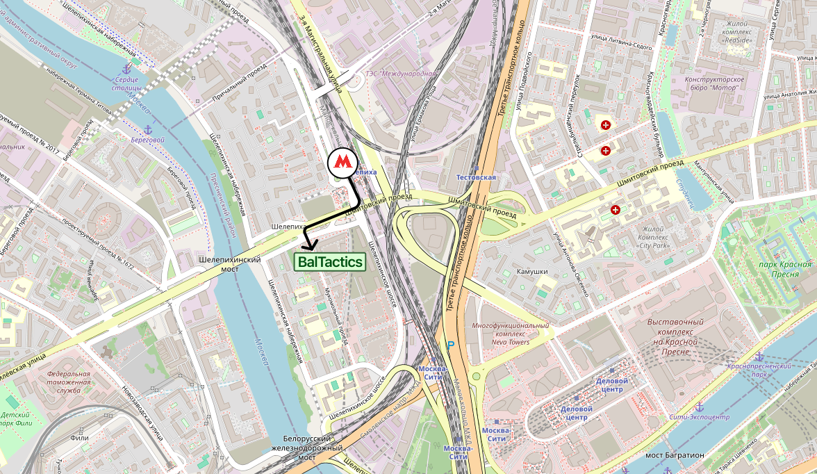 Офис и склад БалТактика — схема проезда